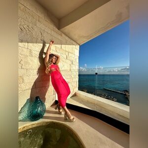 Hot neon pink two piece set. Only worn twice. Great condition.